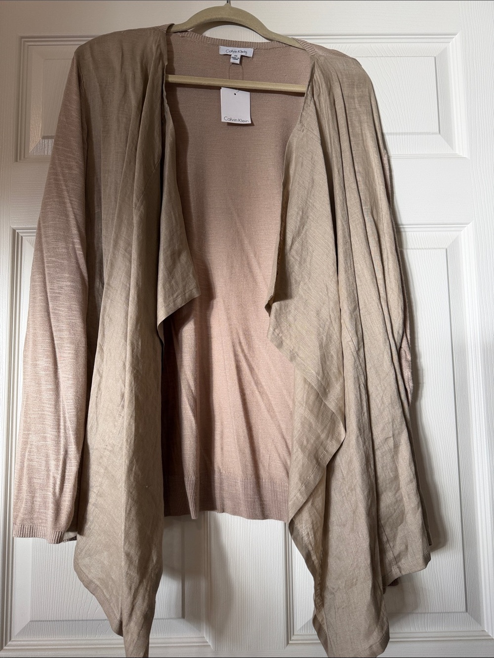 Calvin Klein Draped Open Front Wrap - Beige Taupe